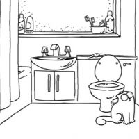 Simon's Cat dans la salle de bains